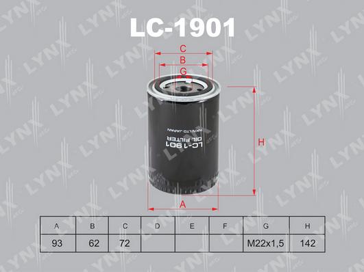 LYNXauto LC-1901 - Oil Filter www.autospares.lv