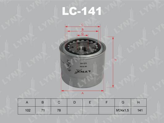 LYNXauto LC-141 - Eļļas filtrs autospares.lv