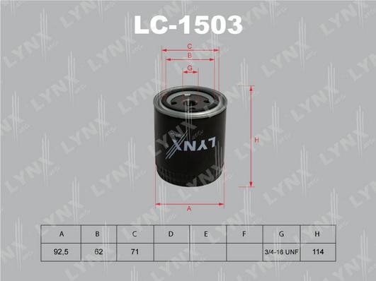 LYNXauto LC-1503 - Oil Filter www.autospares.lv