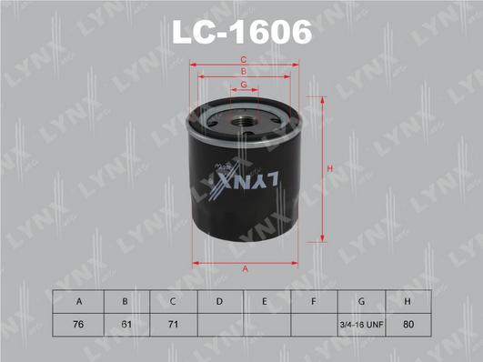 LYNXauto LC-1606 - Oil Filter www.autospares.lv