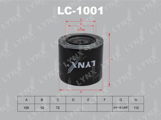 LYNXauto LC-1001 - Масляный фильтр www.autospares.lv