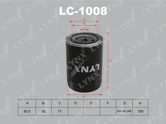 LYNXauto LC-1008 - Eļļas filtrs autospares.lv