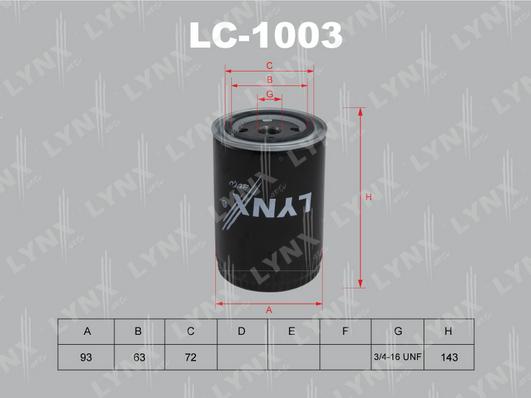 LYNXauto LC-1003 - Eļļas filtrs autospares.lv