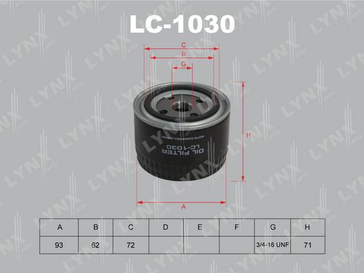 LYNXauto LC-1030 - Eļļas filtrs autospares.lv