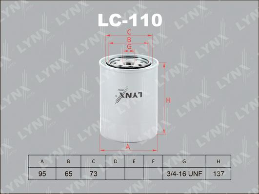 LYNXauto LC-110 - Масляный фильтр www.autospares.lv