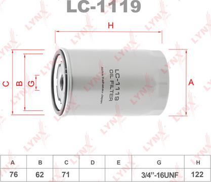 LYNXauto LC-1119 - Eļļas filtrs autospares.lv