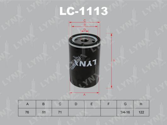 LYNXauto LC-1113 - Oil Filter www.autospares.lv