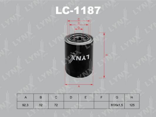 LYNXauto LC-1187 - Eļļas filtrs autospares.lv