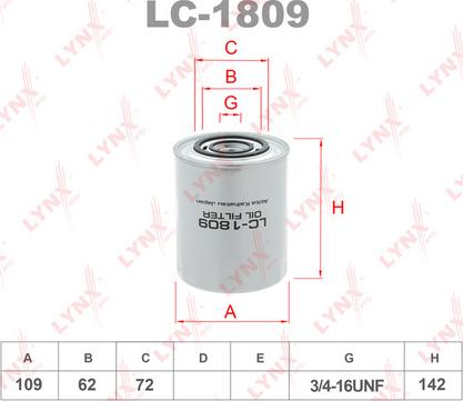 LYNXauto LC-1809 - Oil Filter www.autospares.lv