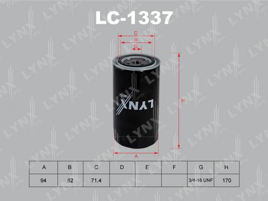 LYNXauto LC-1337 - Eļļas filtrs autospares.lv