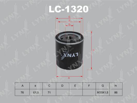 LYNXauto LC-1320 - Oil Filter www.autospares.lv