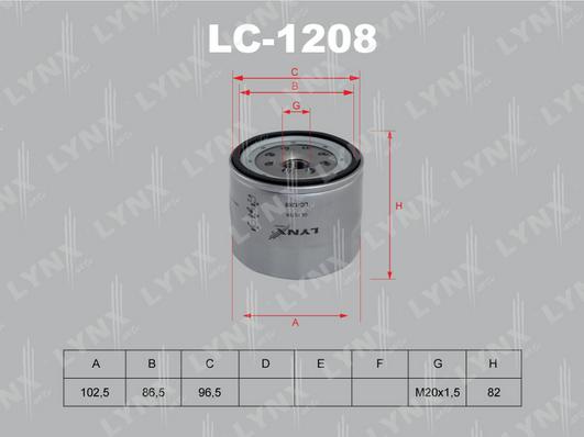 LYNXauto LC-1208 - Eļļas filtrs autospares.lv