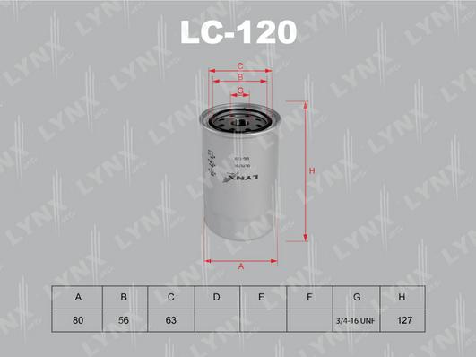 LYNXauto LC-120 - Eļļas filtrs autospares.lv