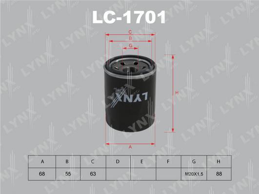 LYNXauto LC-1701 - Oil Filter www.autospares.lv