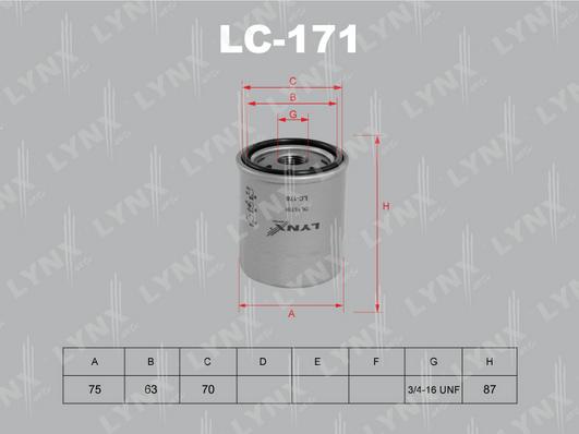 LYNXauto LC-171 - Oil Filter www.autospares.lv