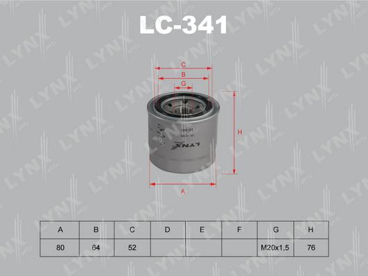 LYNXauto LC-341 - Oil Filter www.autospares.lv