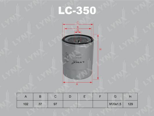 LYNXauto LC-350 - Oil Filter www.autospares.lv