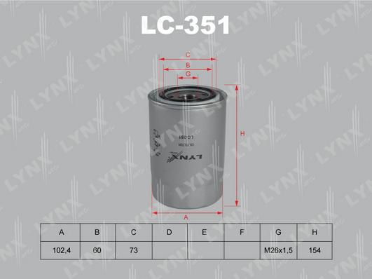 LYNXauto LC-351 - Eļļas filtrs autospares.lv