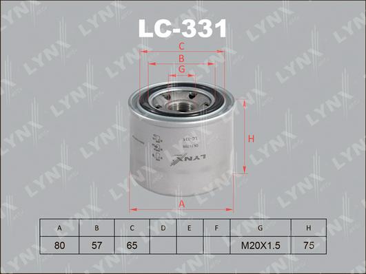 LYNXauto LC-331 - Eļļas filtrs www.autospares.lv