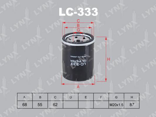 LYNXauto LC-333 - Oil Filter www.autospares.lv