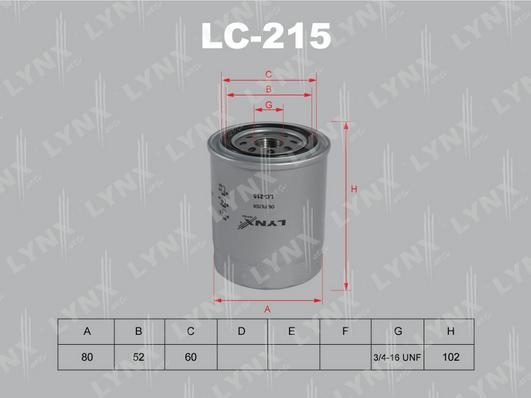 LYNXauto LC-215 - Масляный фильтр www.autospares.lv