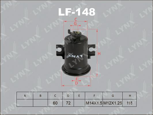 LYNXauto LF-148 - Топливный фильтр www.autospares.lv