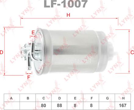 LYNXauto LF-1007 - Fuel filter www.autospares.lv