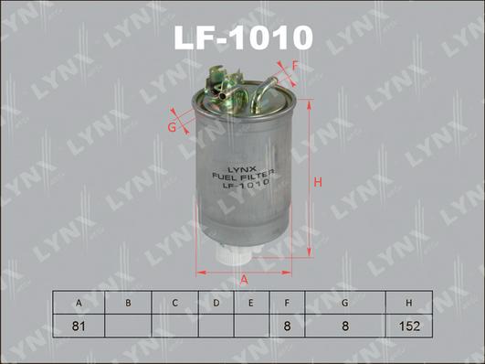 LYNXauto LF-1010 - Fuel filter www.autospares.lv