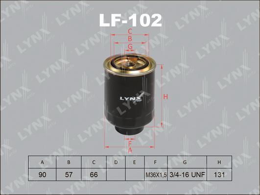 LYNXauto LF-102 - Fuel filter www.autospares.lv