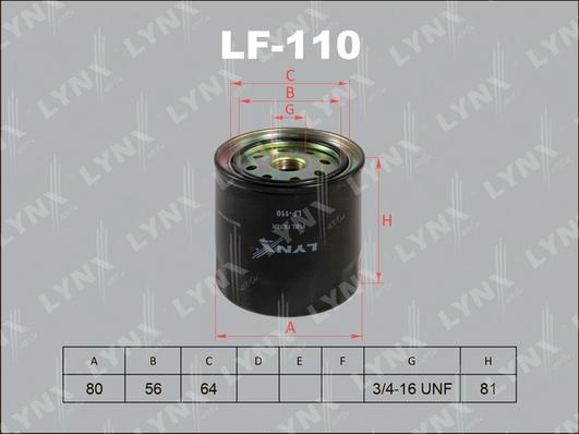 LYNXauto LF-110 - Degvielas filtrs autospares.lv