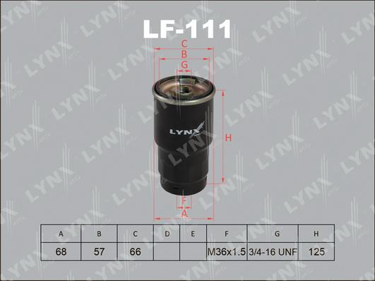 LYNXauto LF-111 - Fuel filter www.autospares.lv