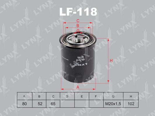 LYNXauto LF-118 - Fuel filter www.autospares.lv