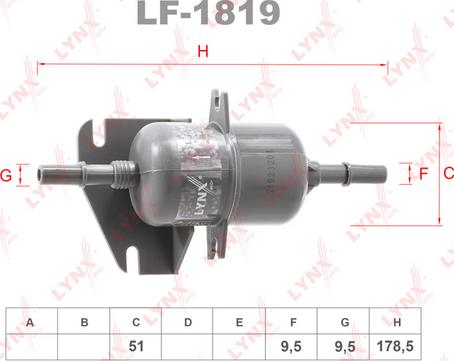 LYNXauto LF-1819 - Fuel filter www.autospares.lv