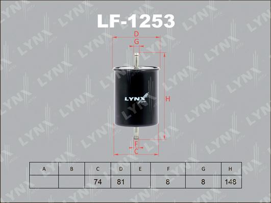 LYNXauto LF-1253 - Degvielas filtrs www.autospares.lv