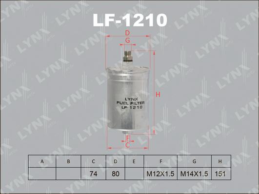 LYNXauto LF-1210 - Degvielas filtrs www.autospares.lv