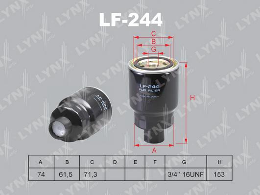 LYNXauto LF-244 - Degvielas filtrs www.autospares.lv