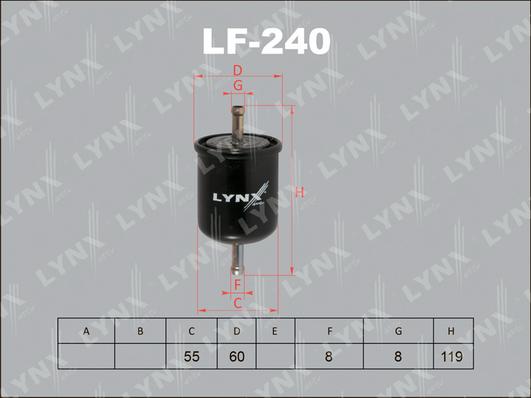 LYNXauto LF-240 - Degvielas filtrs www.autospares.lv