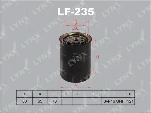 LYNXauto LF-235 - Degvielas filtrs www.autospares.lv