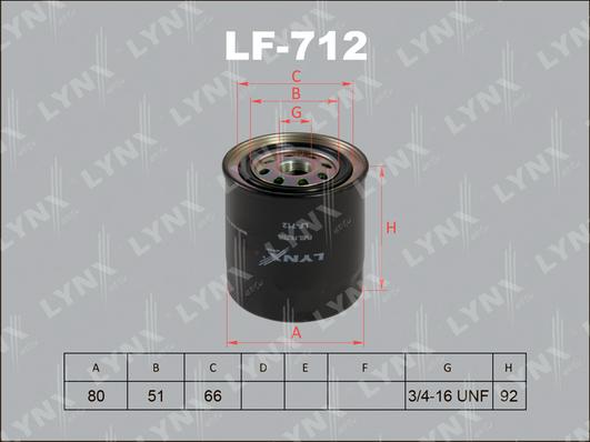 LYNXauto LF-712 - Degvielas filtrs www.autospares.lv