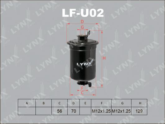 LYNXauto LF-U02 - Топливный фильтр www.autospares.lv