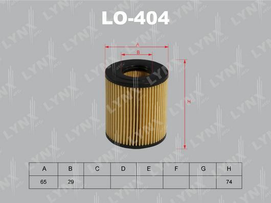 LYNXauto LO-404 - Oil Filter www.autospares.lv