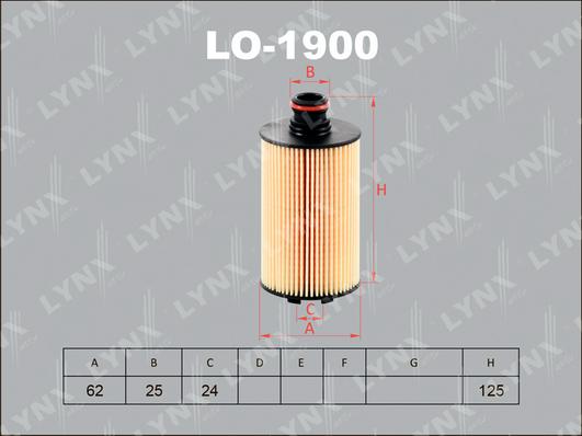 LYNXauto LO-1900 - Eļļas filtrs www.autospares.lv