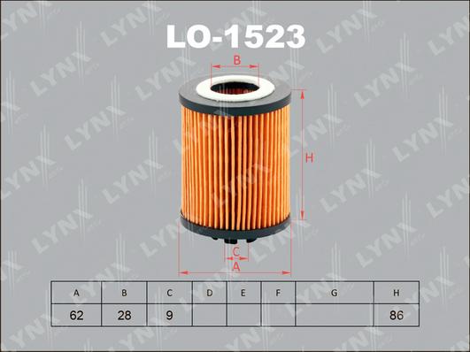 LYNXauto LO-1523 - Eļļas filtrs www.autospares.lv