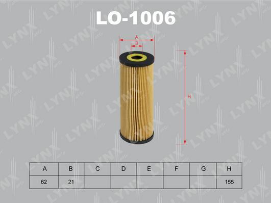 LYNXauto LO-1006 - Eļļas filtrs autospares.lv