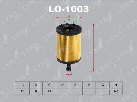 LYNXauto LO-1003 - Oil Filter www.autospares.lv