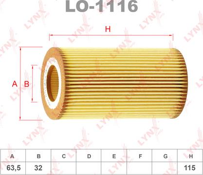 LYNXauto LO-1116 - Масляный фильтр www.autospares.lv