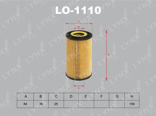 LYNXauto LO-1110 - Eļļas filtrs www.autospares.lv