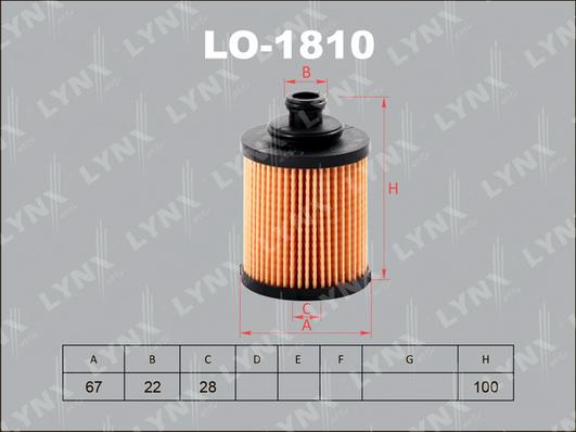 LYNXauto LO-1810 - Oil Filter www.autospares.lv