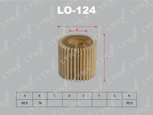 LYNXauto LO-124 - Eļļas filtrs autospares.lv