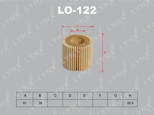 LYNXauto LO-122 - Eļļas filtrs autospares.lv